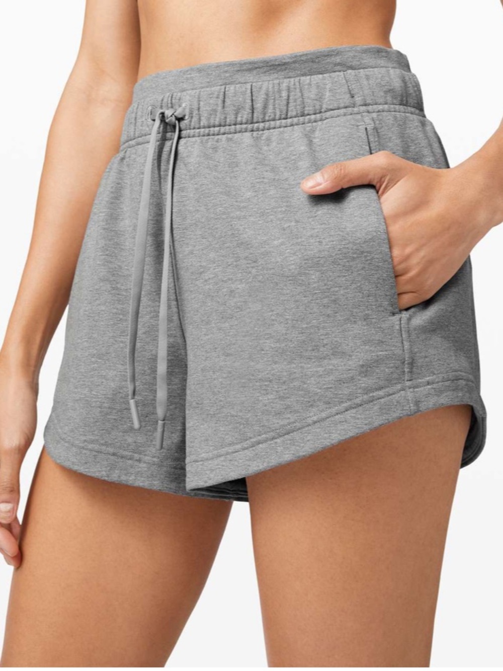 Lululemon Inner Glow Short 3” Terry Heathered Grey 8
